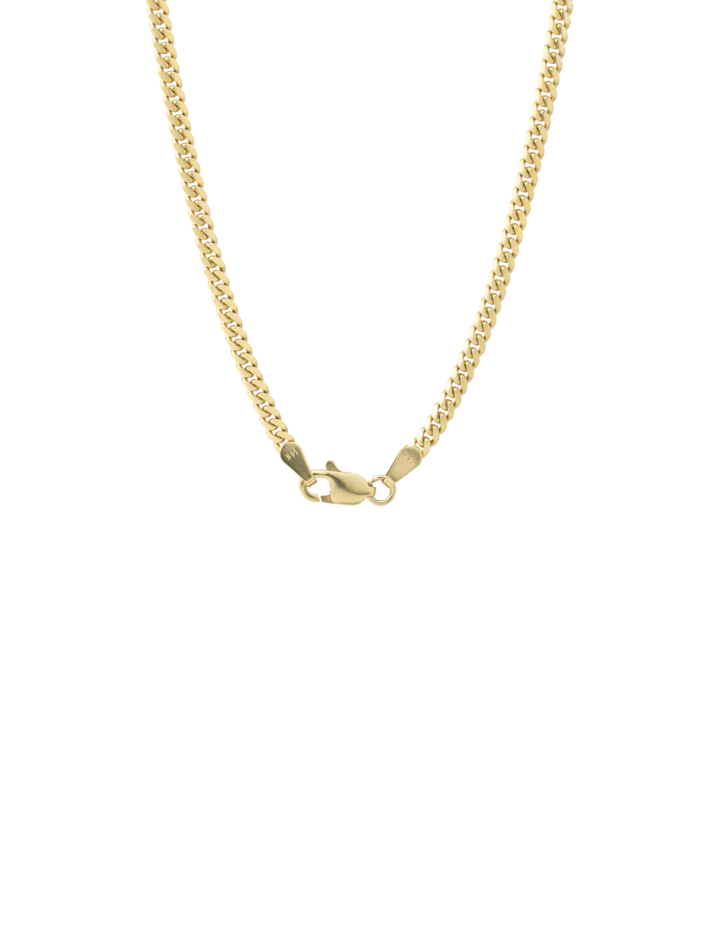 Cadena Delgada Eslabon Cubano 2.6 mm Oro 14k