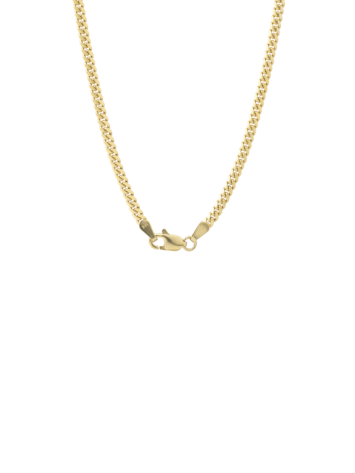 Cadena Delgada Eslabon Cubano 2.6 mm Oro 14k