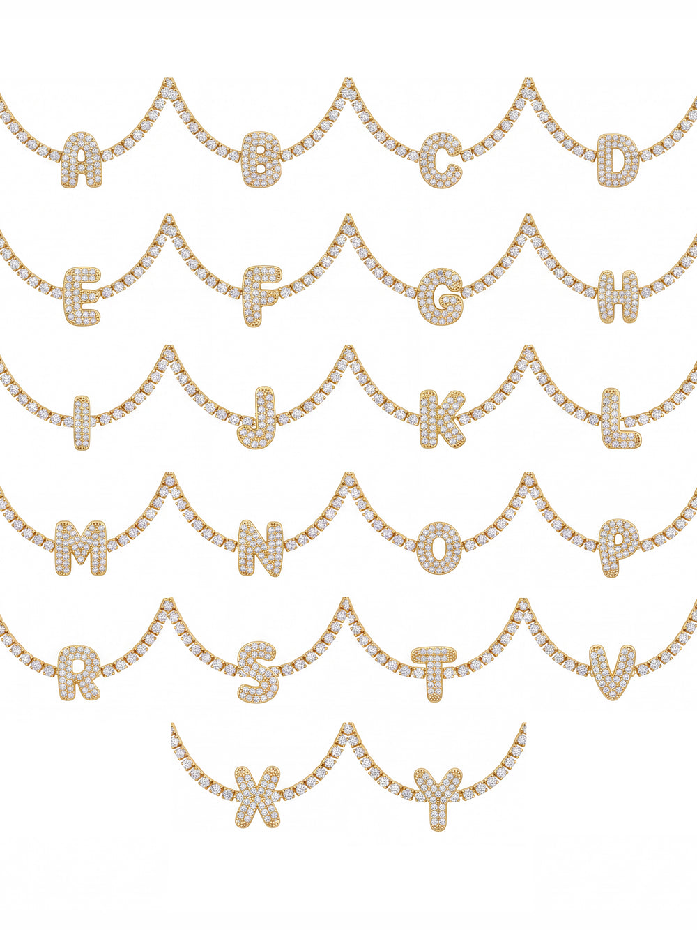 Pulsera Zirconias Con Inicial Mini Bubble