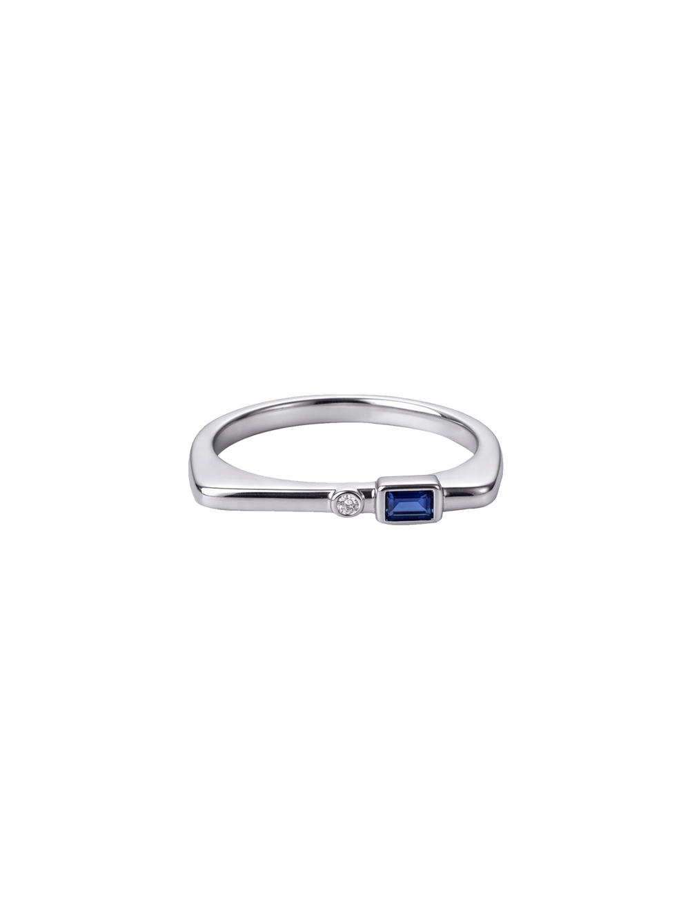 Anillo Rectangular Con Zirconia Birthstone