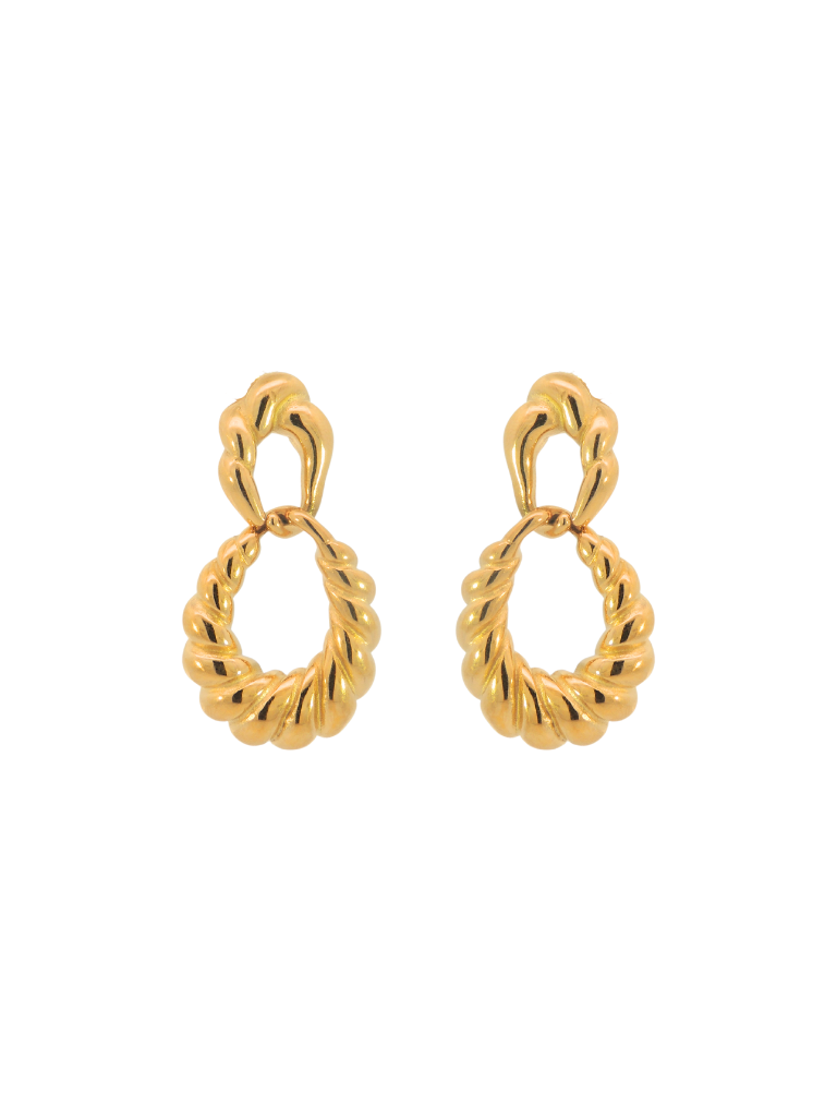 Par Arete Con Dije Trenzado