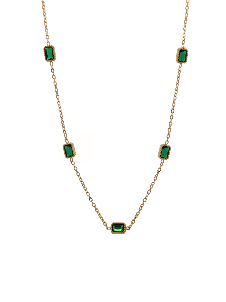 Collar Cinco Baguettes Verde
