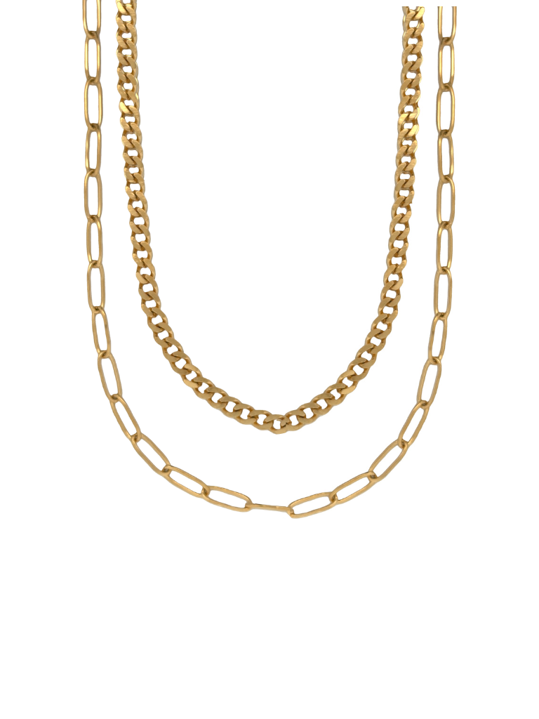 Collar Doble Eslabon y Cadena