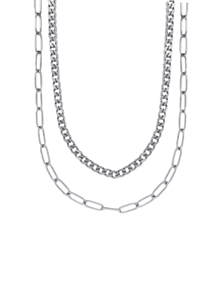 Collar Doble Eslabon y Cadena