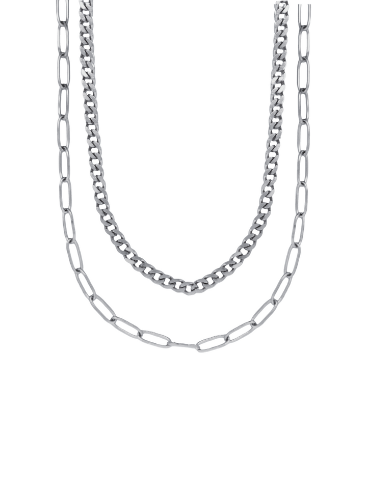 Collar Doble Eslabon y Cadena