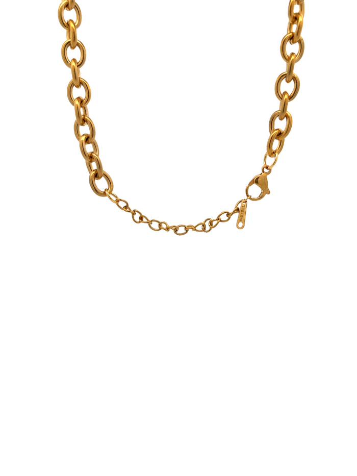 Collar Eslabon Grueso Con Rectangulo