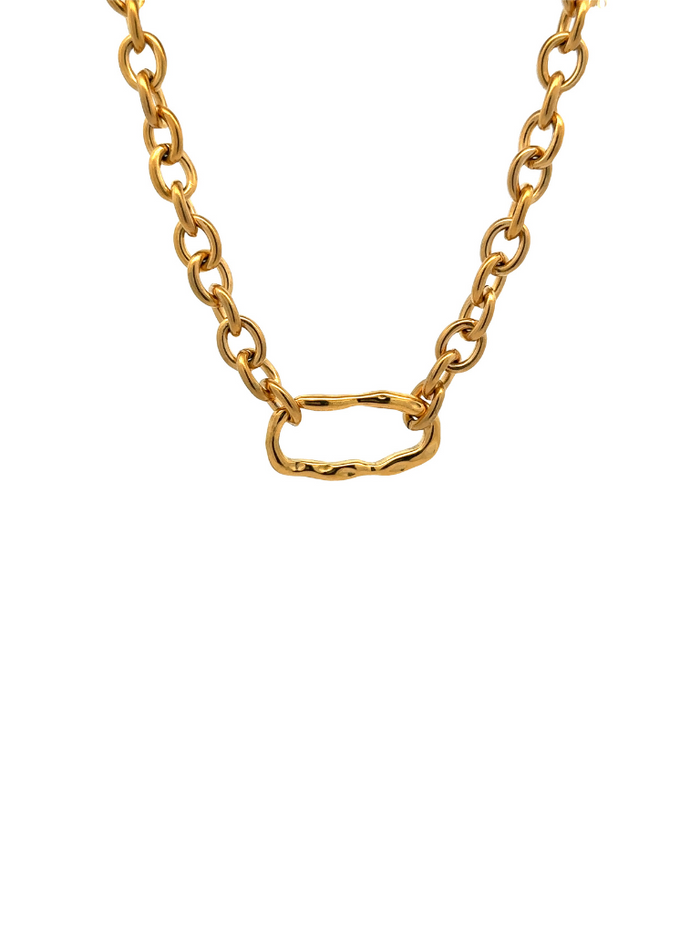 Collar Eslabon Grueso Con Rectangulo