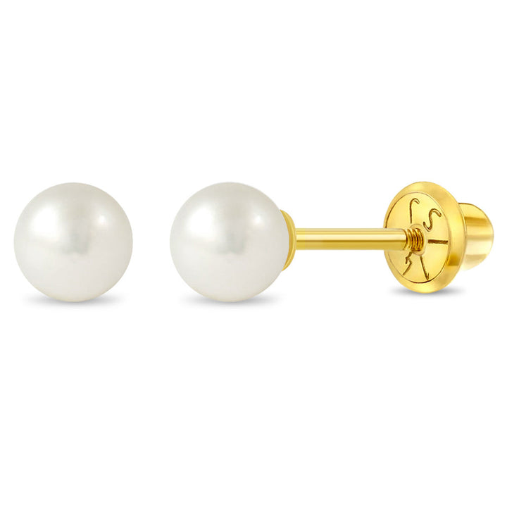 Broquel Perla Oro 14k