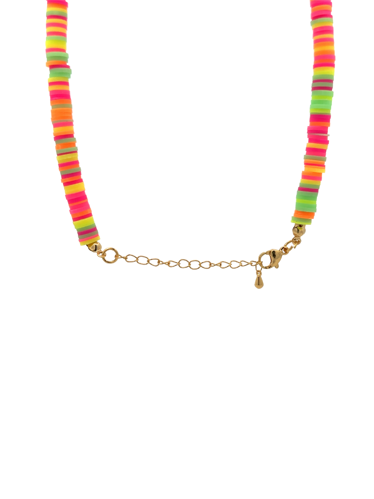 Collar Pucas Neon Con Perla