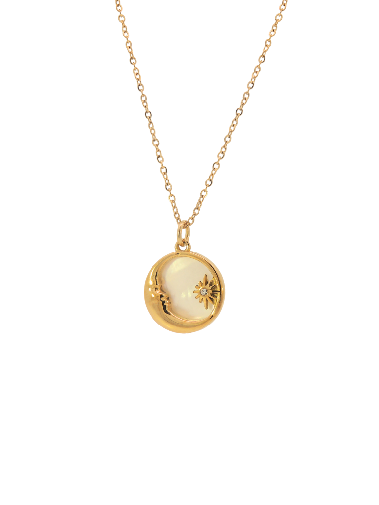 Collar Con Madre Perla y Luna