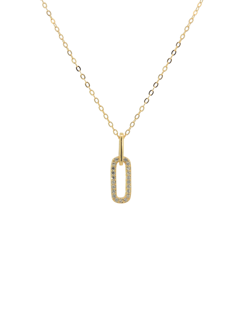 Collar Doble Eslabon Con Zirconias
