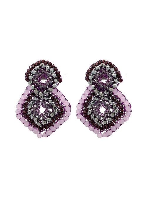 Par Arete Dos Rombos Morado