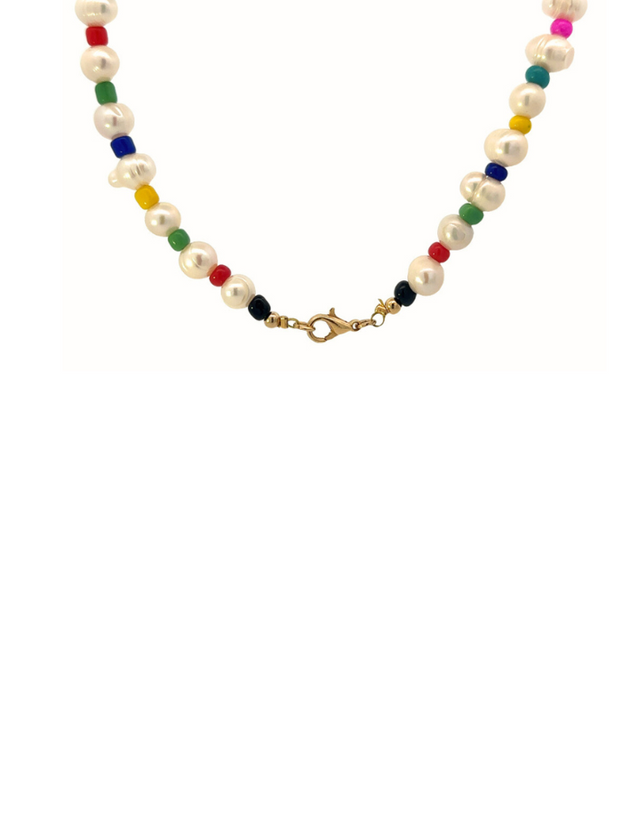 Choker Perlas y Bolitas de Colores Con Timon