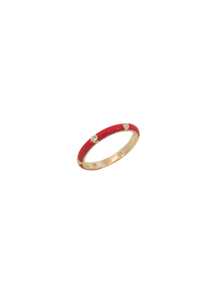 Anillo Rojo con zirconias