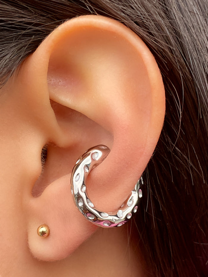 Ear Cuff Chunky Con Textura