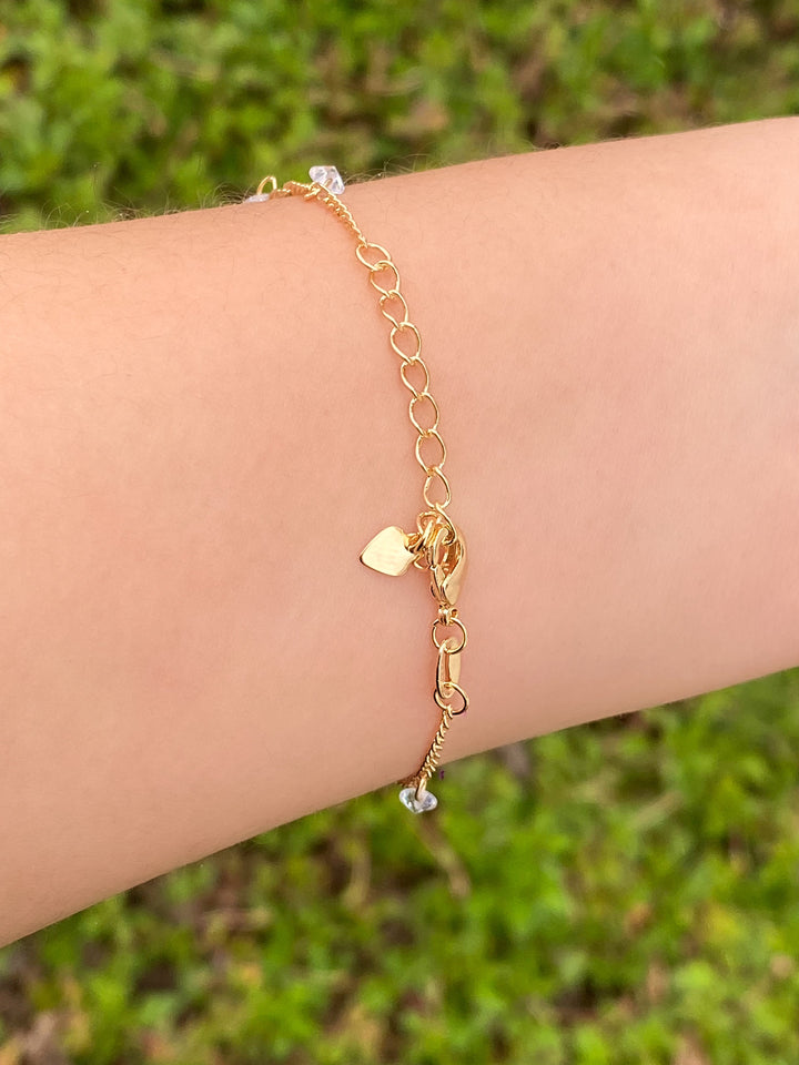 Pulsera Con Zirconias Colgando