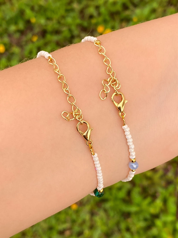 Pulsera Inicial Piedritas de Color