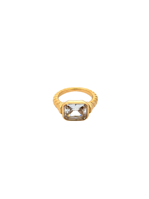 Anillo Con Piedra Rectangular