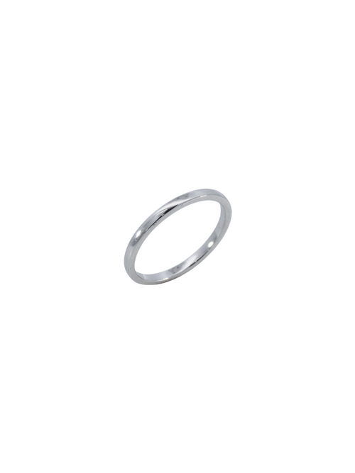 Anillo Plateado Delgado Liso