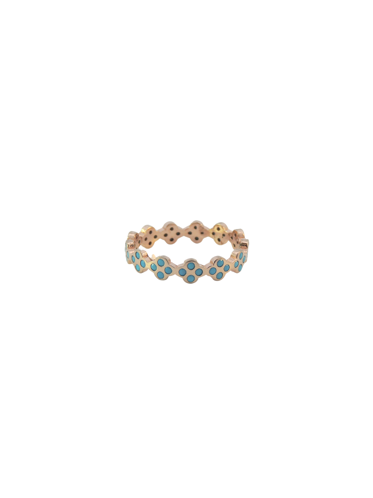 Anillo Rombos con Zirconias Celeste