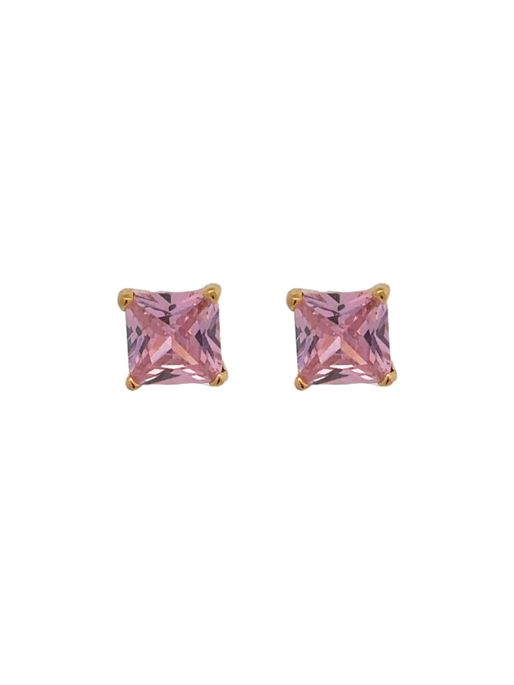 Par Arete Zirconias Cuadrada