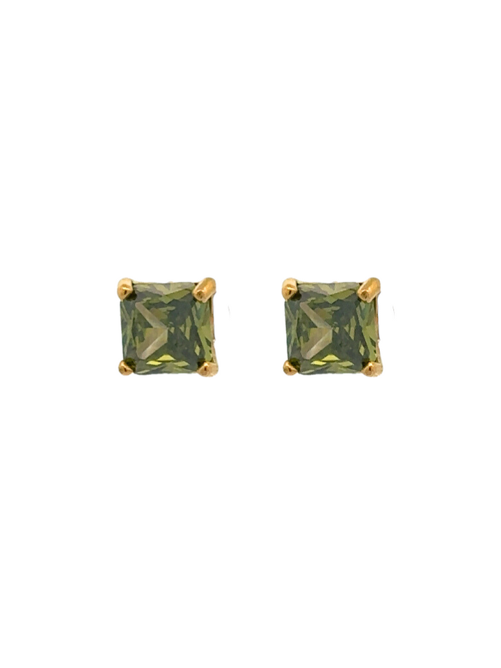 Par Arete Zirconias Cuadrada