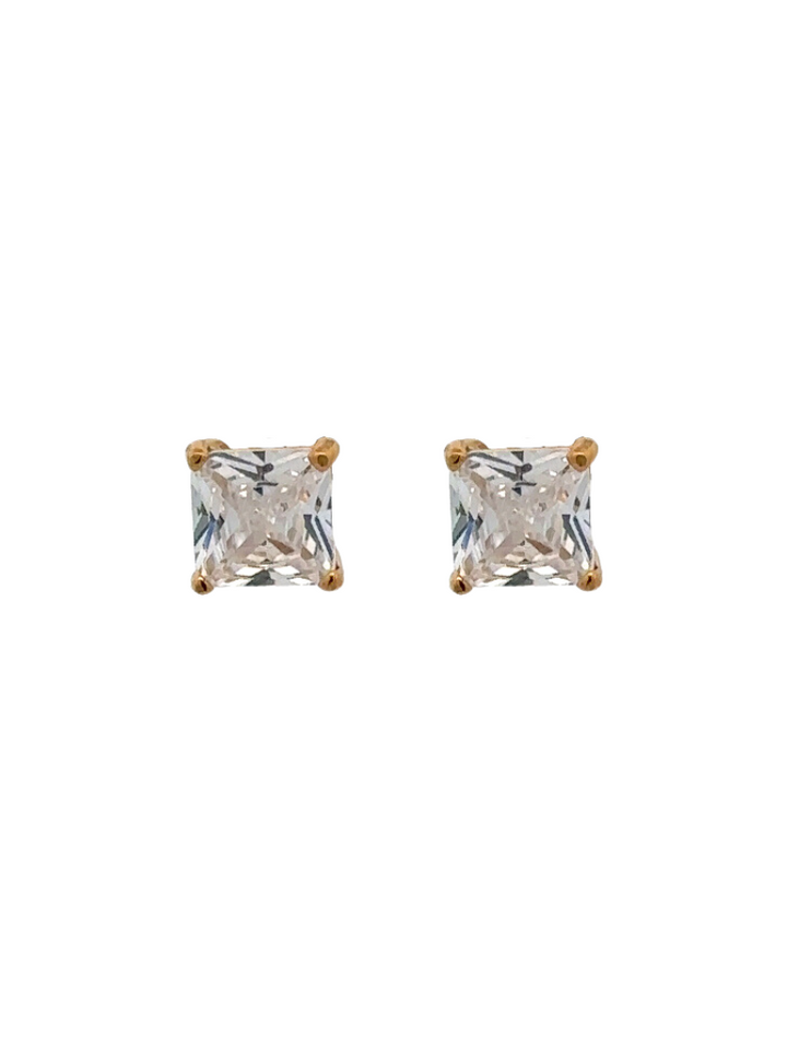 Par Arete Zirconias Cuadrada