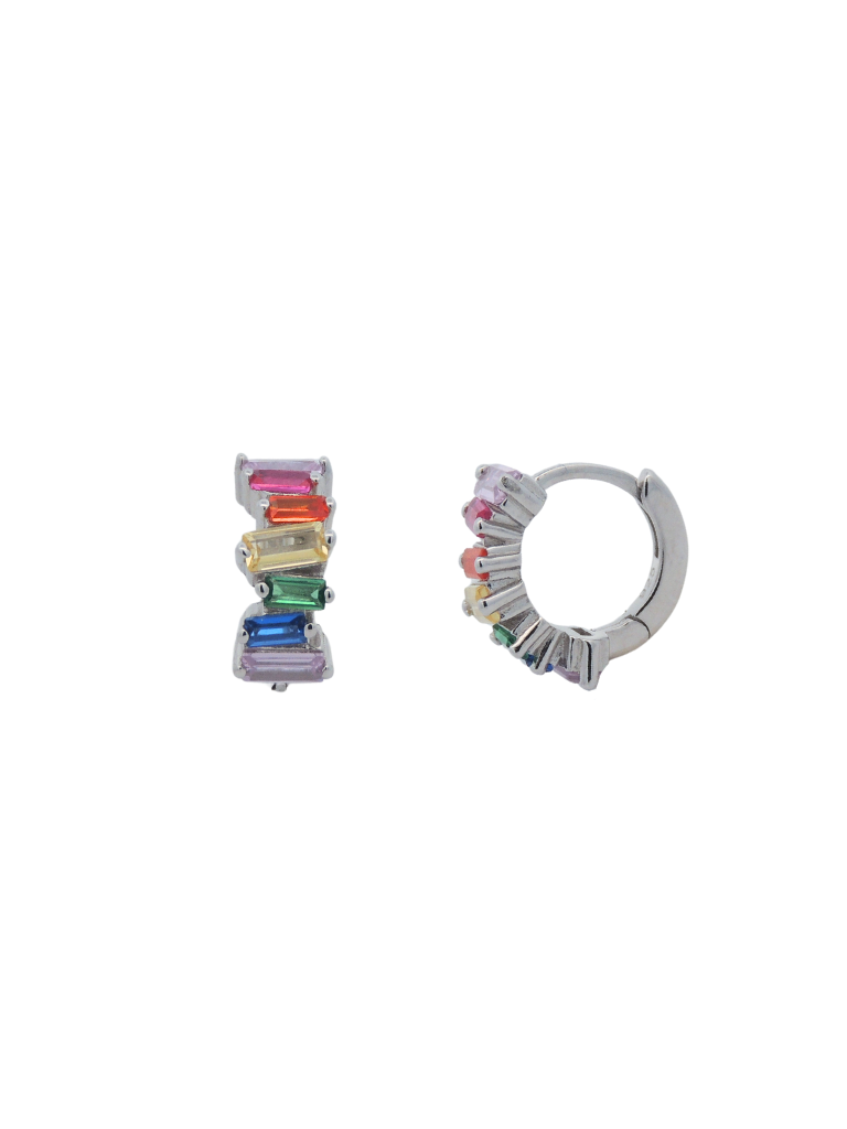 Arracada Con Baguettes Rainbow