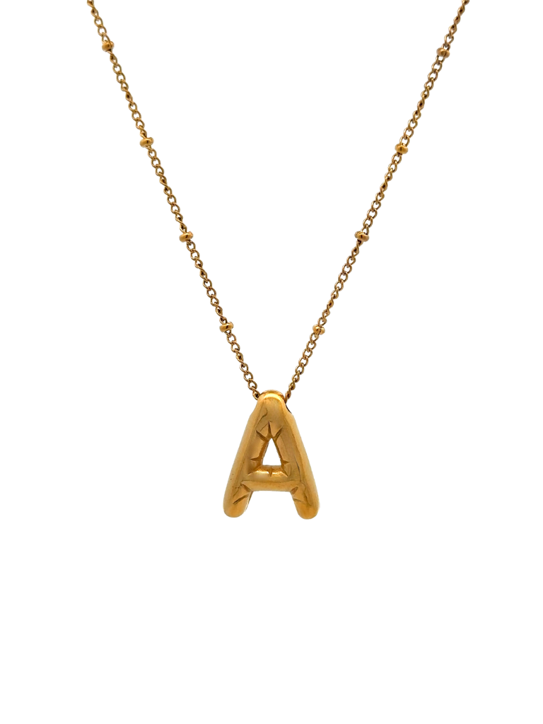 Collar Bolitas Dorado Inicial Balloon