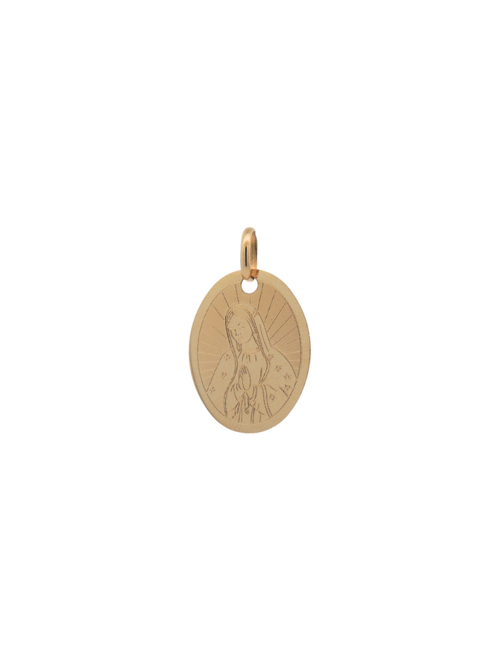 Dije Virgen Ovalada Planchada Oro 14k