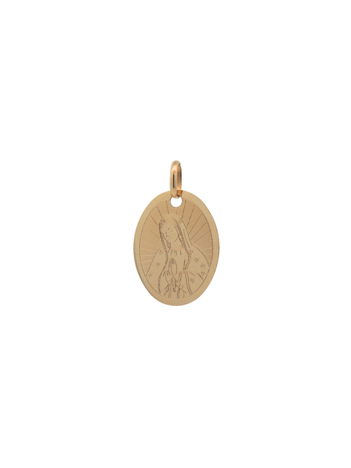 Dije Virgen Ovalada Planchada Oro 14k