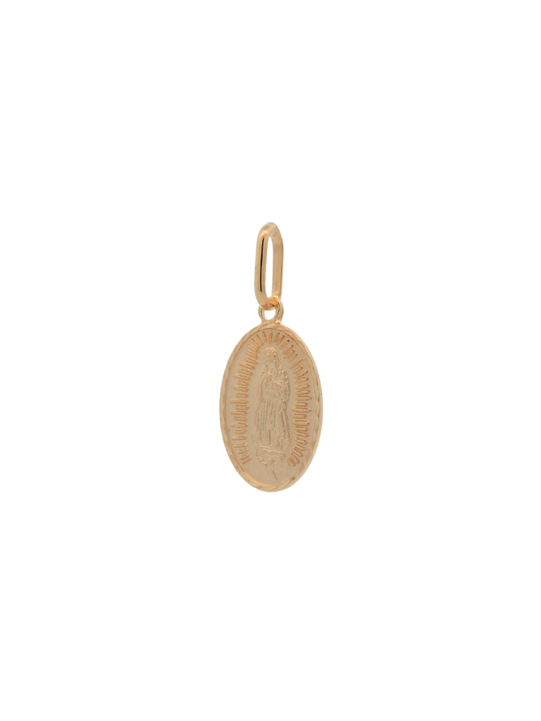 Dije Virgen Con Borde Oro 14k
