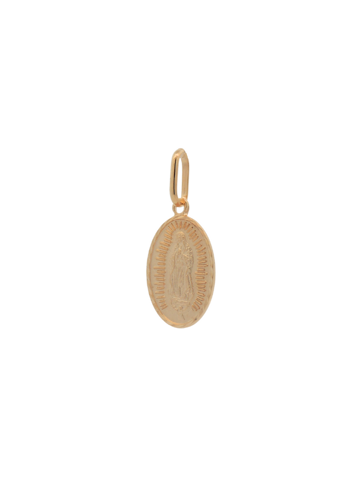 Dije Virgen Con Borde Oro 14k