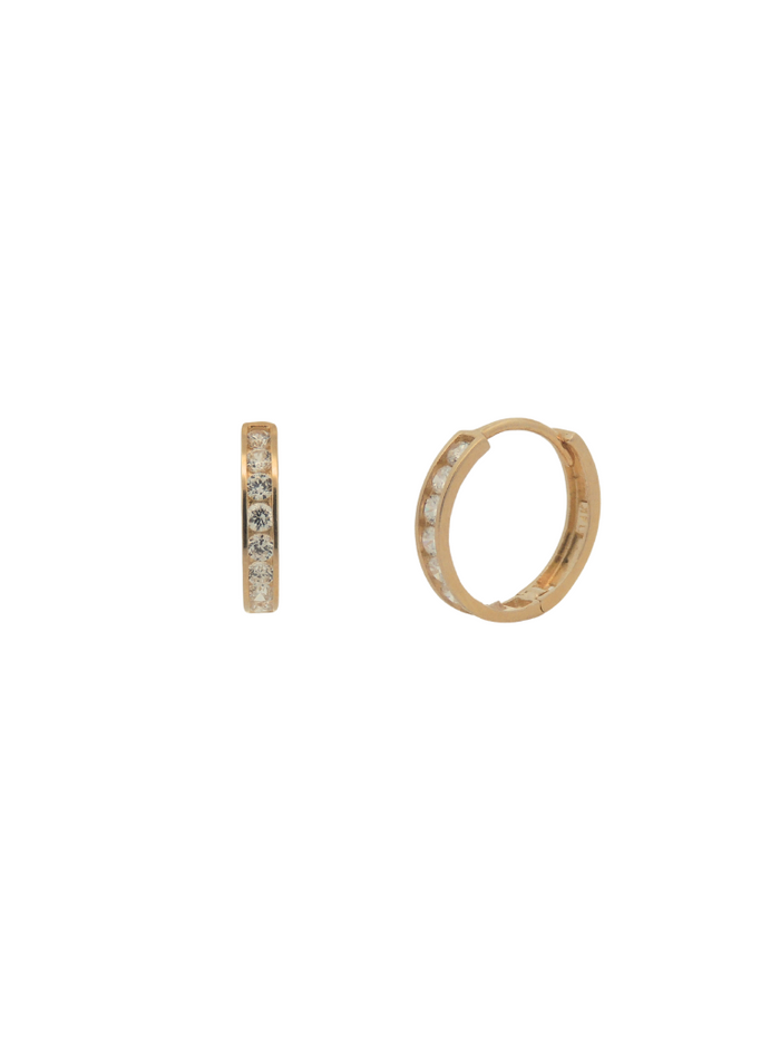 Arracada Zirconias Oro 14k 12.5 mm