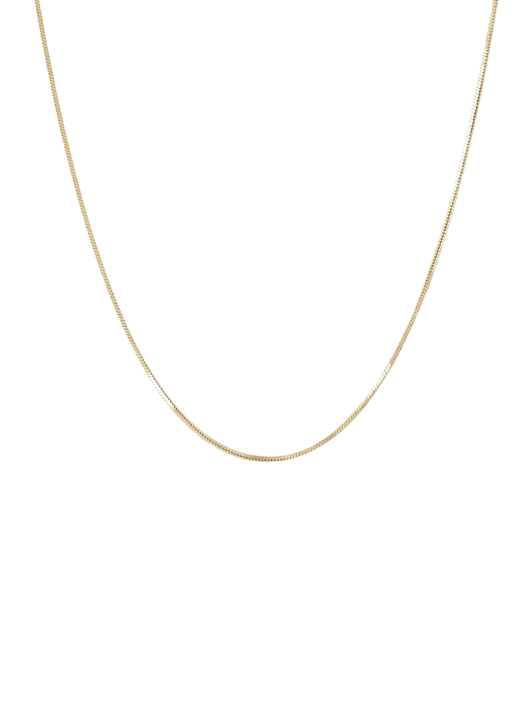 Collar Dorado Delgado Liso Oro 14k