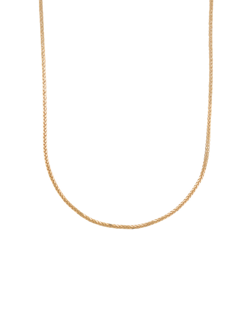 Collar Eslabon Tejido Oro 14k