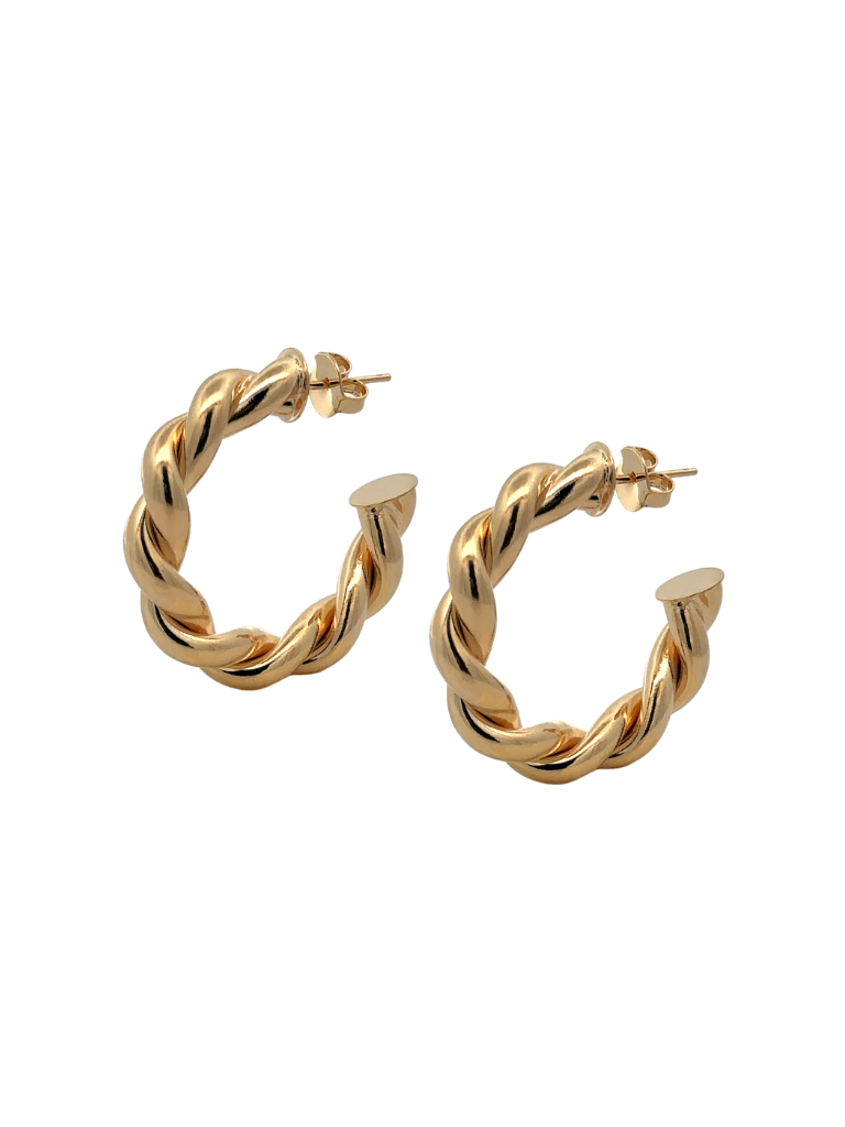 Par Semi Arracada Trenzada 34 mm