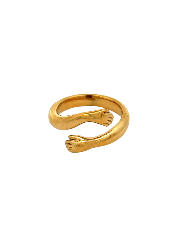 Anillo Abierto Manos Cruzadas