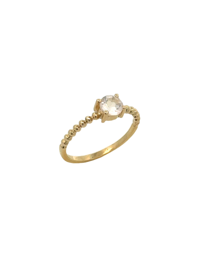 Anillo Cuarzo Rosa Oro 10K