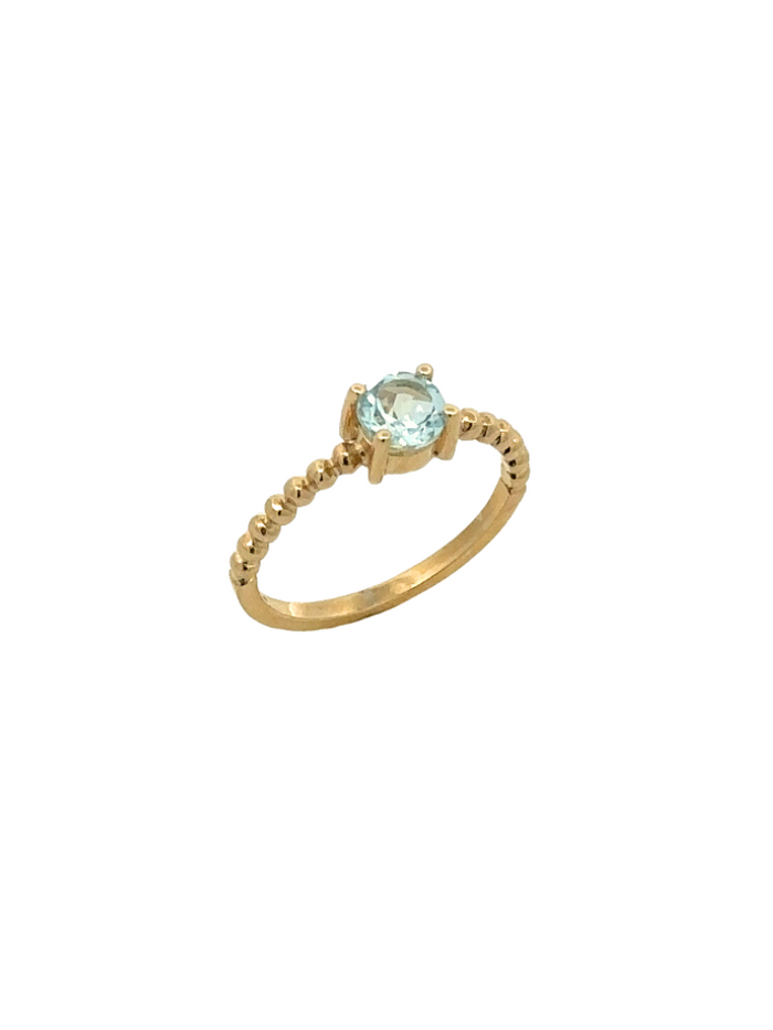 Anillo Topacio Azul Oro 10K