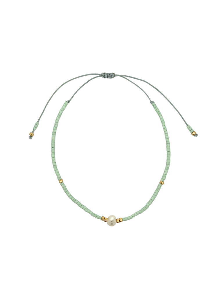Pulsera Chaquiras Con Perla