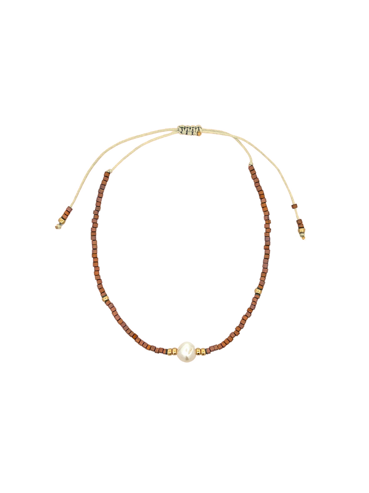 Pulsera Chaquiras Con Perla