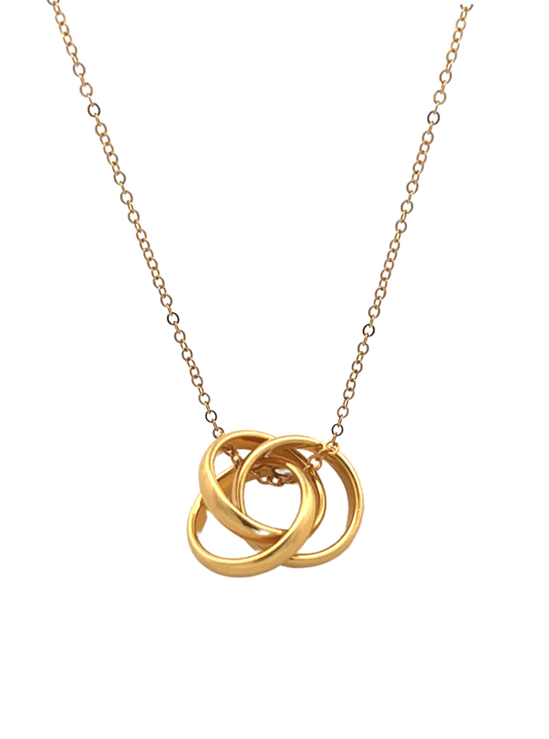 Collar Dorado Tres Circulos Entrelazados