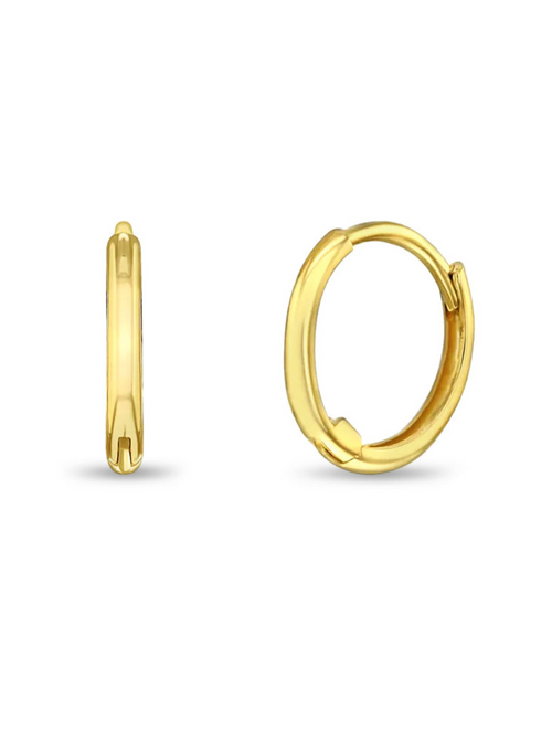 Arracada Dorada Lisa 11mm Oro 14k