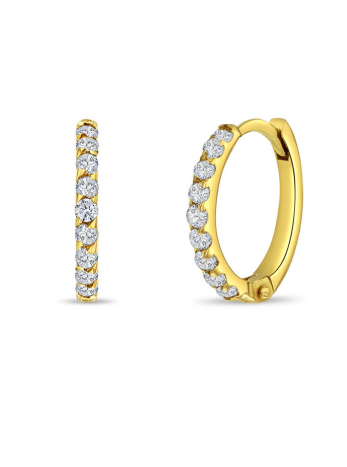 Arracada Zirconias Oro 14k 8 mm