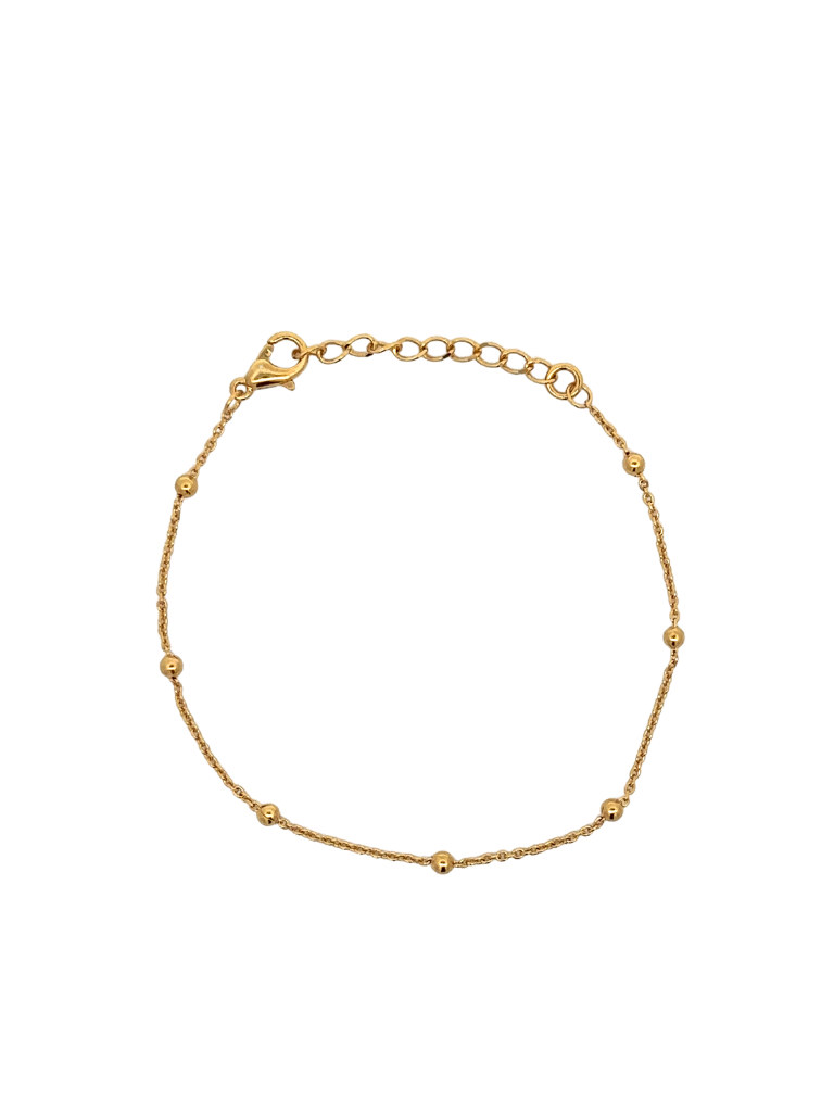 Pulseras Con Bolitas Doradas