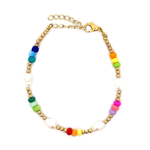 Pulsera Perlas y Chaquirones Rainbow