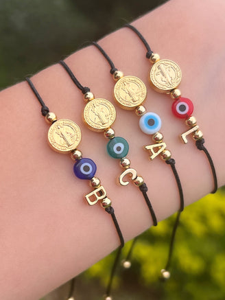 Personaliza Tu Pulsera Inicial San Benito y Ojito