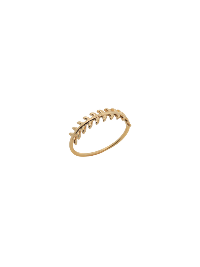 Anillo Mitad Hojas Oro 10K