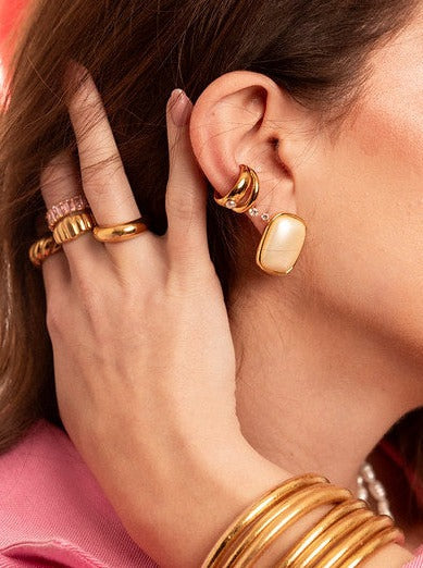 Ear Cuff Doble Con Perla